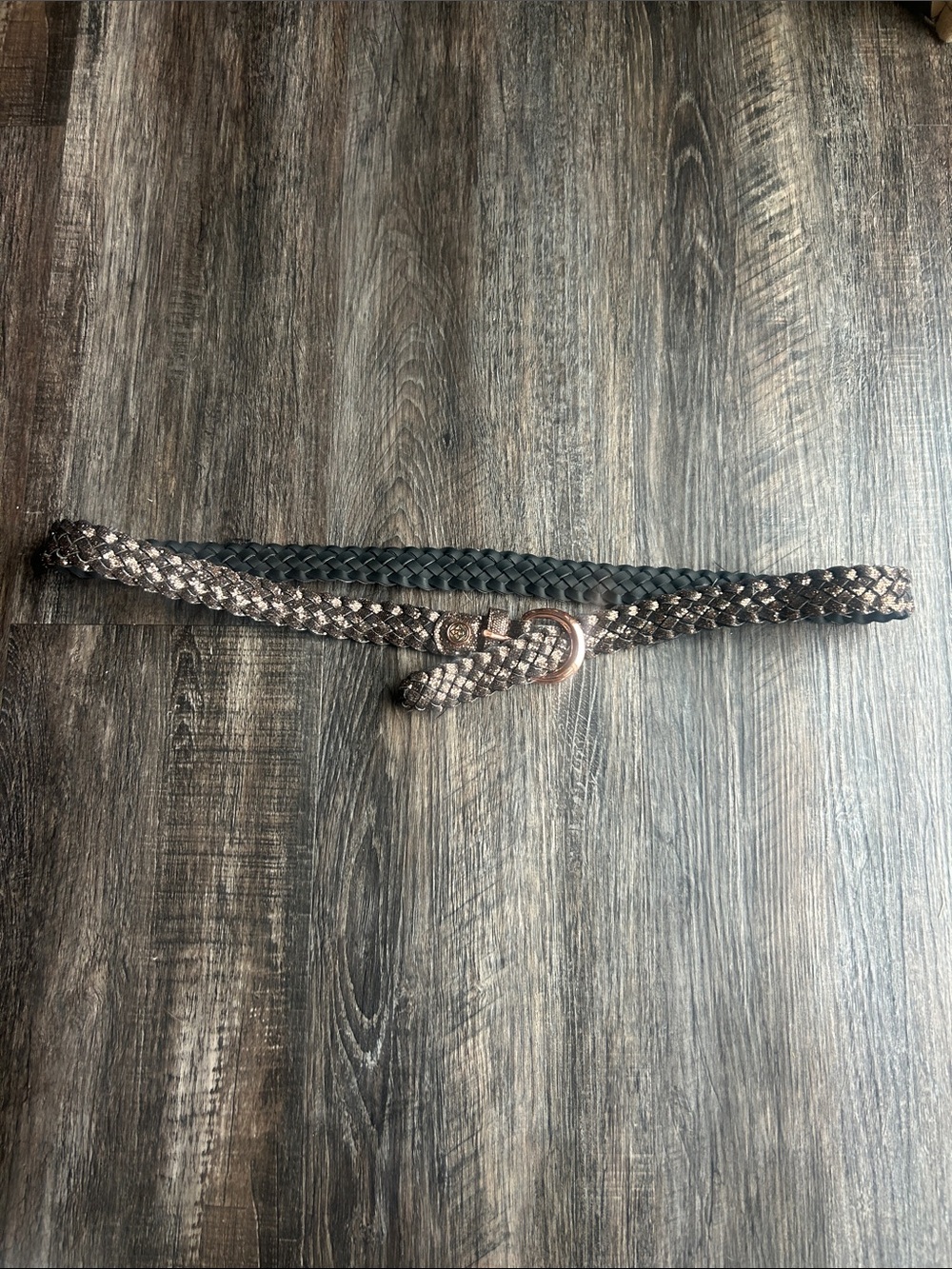 Relic Braided Metallic Brown and Black Women's Belt